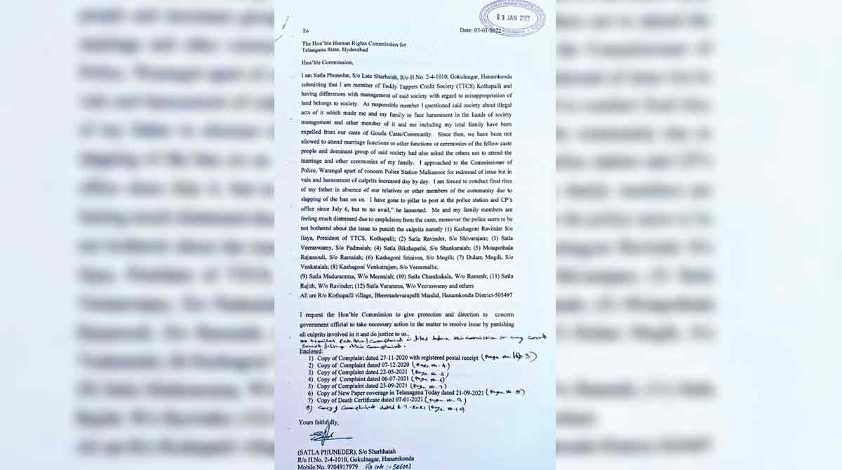 Social boycott victims approach Telangana Human Rights Commission