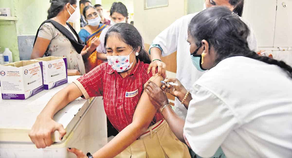 24,240 youngsters get jabbed across Telangana on day 1