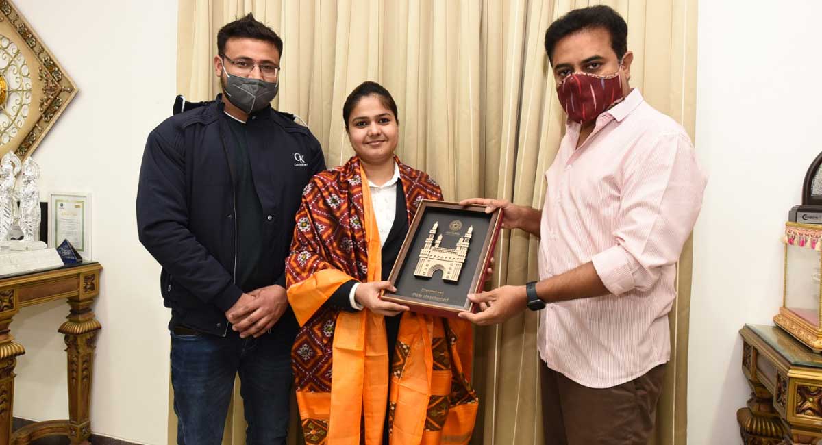 KTR extends support to Malika Handa, a deaf and dumb International Chess Champion