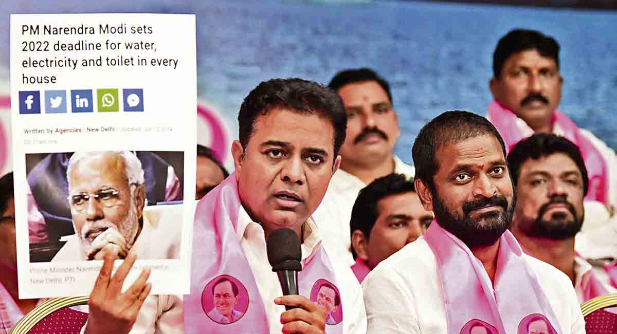 KTR hits out at BJP national president for spreading canards about Telangana