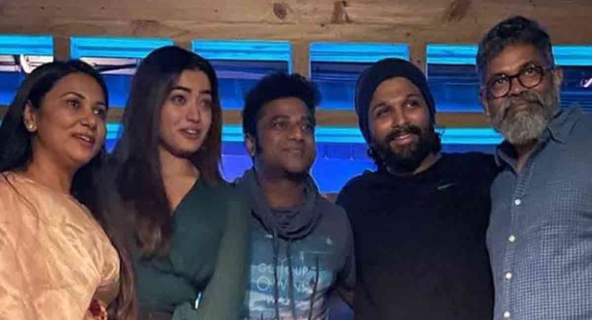 ‘Pushpa’ team comes together for success party