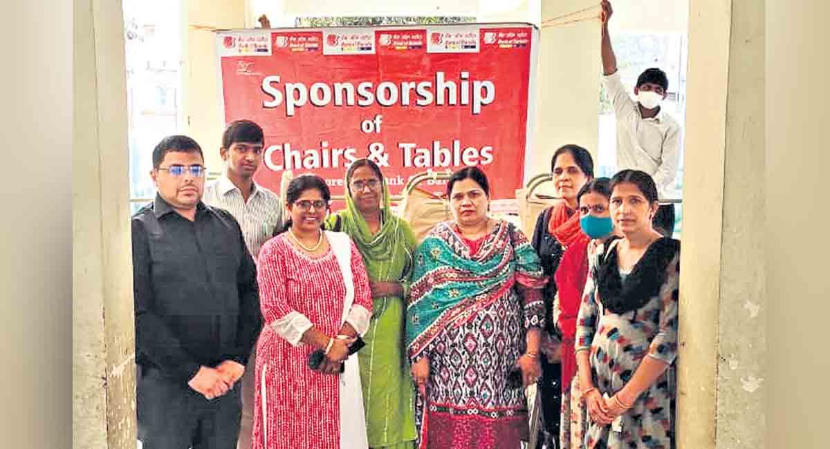 BoB sponsors furniture for govt High School at Banjara Hills