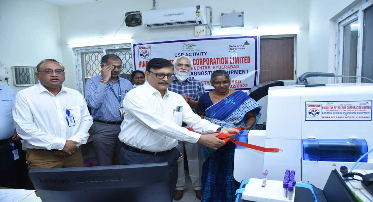 HPCL donates Bio-chemistry Analyser to IRCS Blood Bank