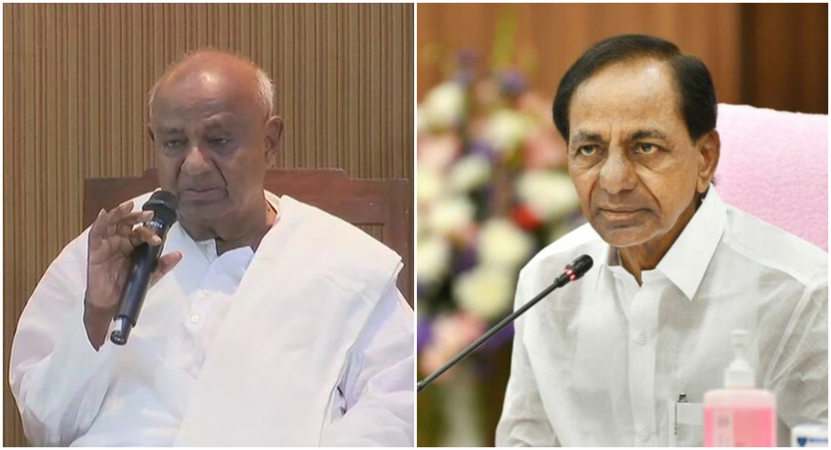 Former PM Deve Gowda extends support to CM KCR in fight against BJP