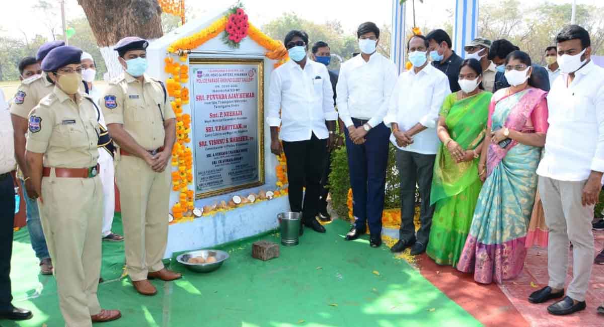 Khammam: Puvvada inaugurates viewers galley at police parade grounds
