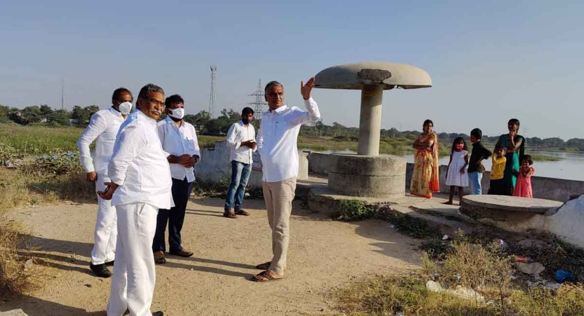 Grant funds for Anna Sagar tank development: Andole MLA