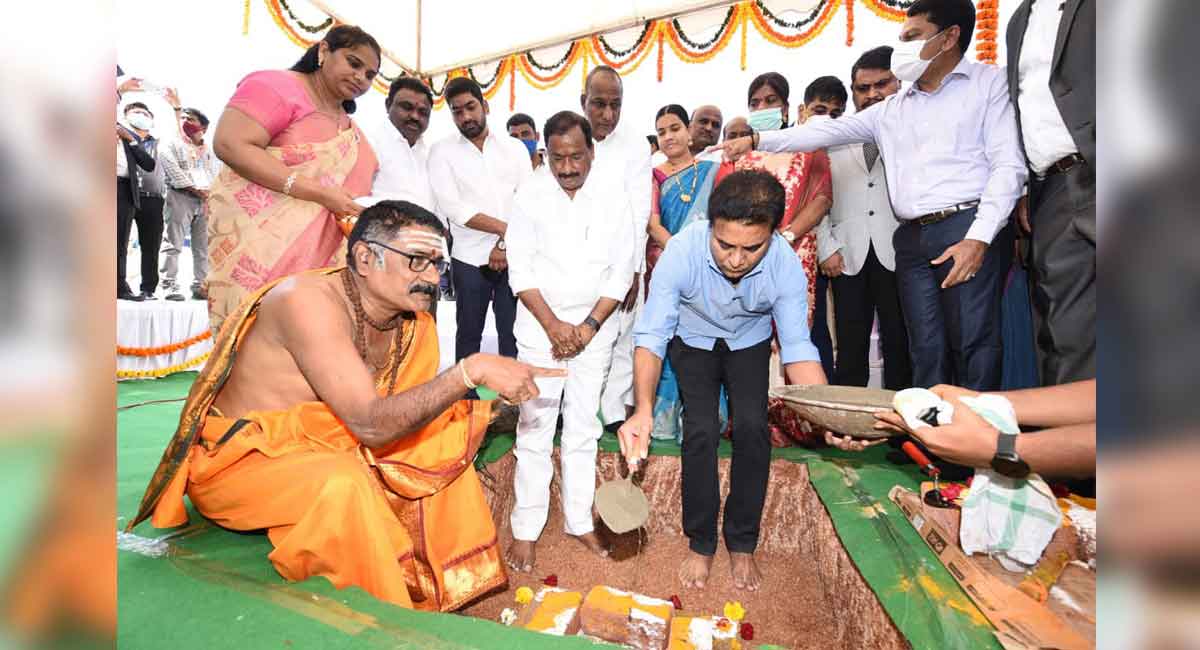 KTR performs bhoomi puja for Genext Square, says efforts to expand IT sector across Hyderabad