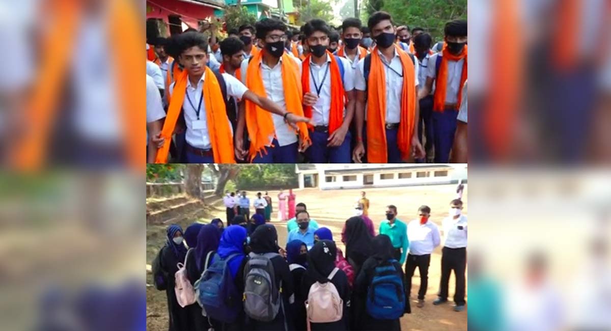 K’taka: Classes suspended in Vijayapura after students arrived wearing saffron stoles amid Hijab row