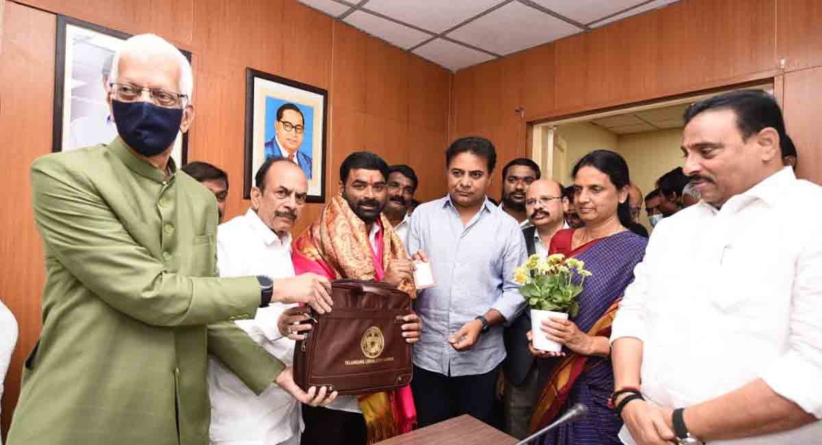 Shambhipur Raju takes oath as MLC