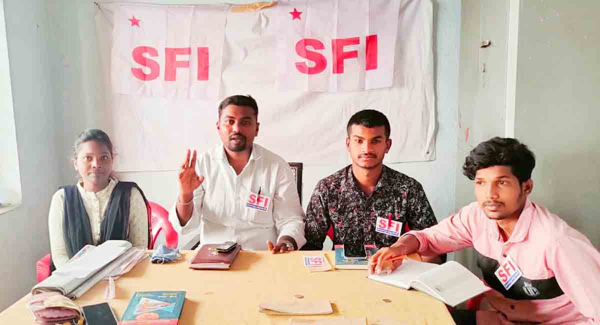 Student leader alleges wrong doings by minorities officials in Mancherial