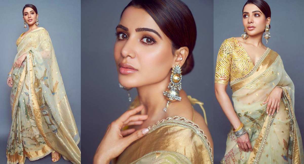 Samantha’s golden sari worth whopping Rs 1,14,999