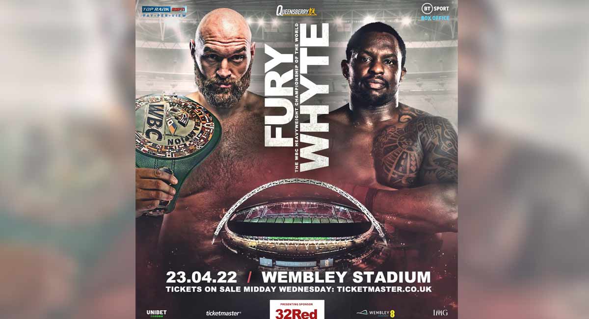 Wembley to stage Tyson Fury vs Dillian Whyte title bout in April