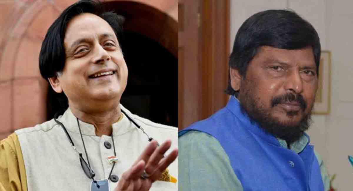 Ramdas Athawale schools Shashi Tharoor on English spelling