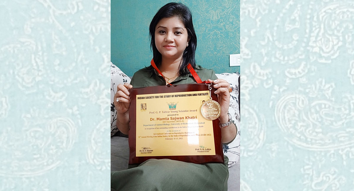 Mamta Sajwan awarded Prof GP Talwar Young Scientist Award-2022