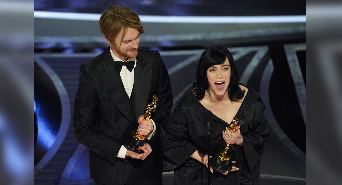 20-year-old Billie Eilish takes home her first Oscar for ‘No Time To Die’