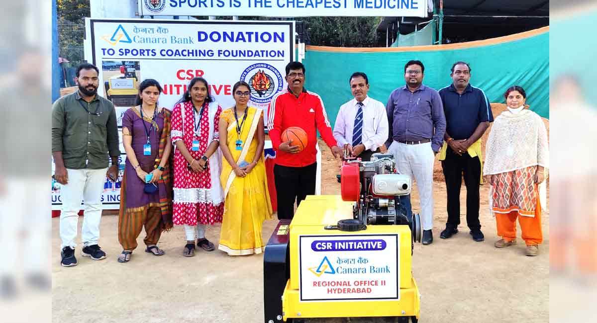 Canara Bank donates hydraulic walk behind roller to SCF