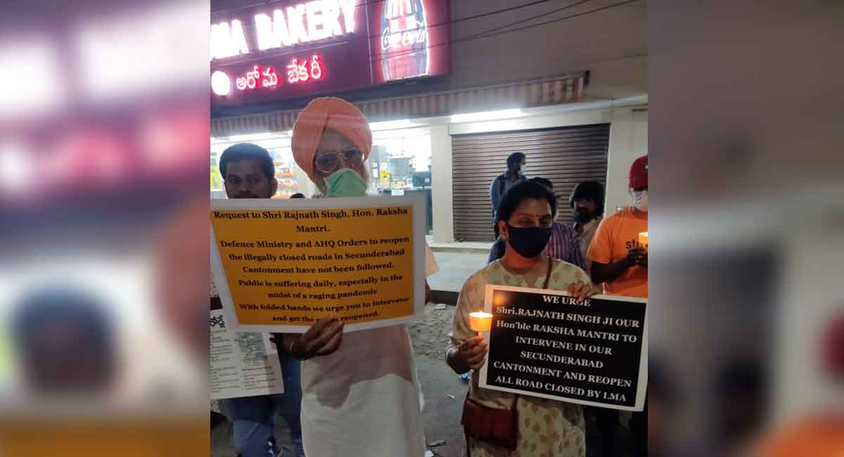 Secunderabad cantonment residents take to streets over closed roads