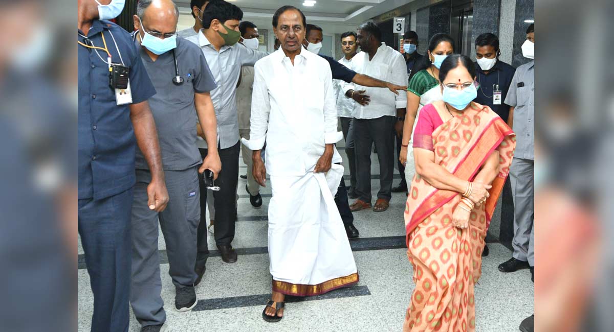 Chief Minister K Chandrashekhar Rao undergoing tests at Yashoda