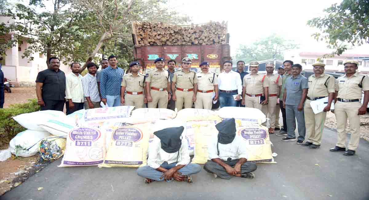 Telangana: Inter-state peddlers nabbed with Rs 57.47 lakh worth ganja