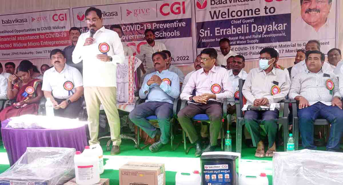 CGI provides hygiene material to govt schools in Palakurthy