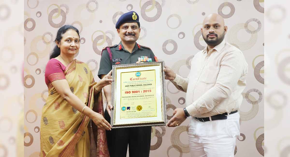 Hyderabad: Army Public School Golconda receives ISO certifications