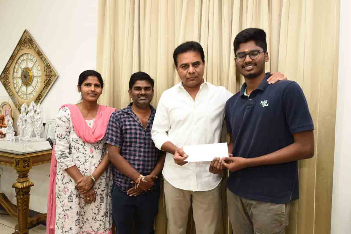 KTR lends financial support to students
