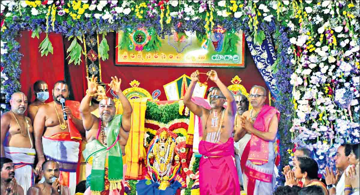Grand celestial wedding of Sri Lakshmi Narasimha Swamy held at Yadadri 