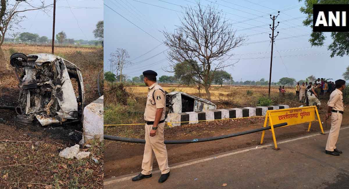 Chhattisgarh: 5 including 3 children burnt to death after car catches fire