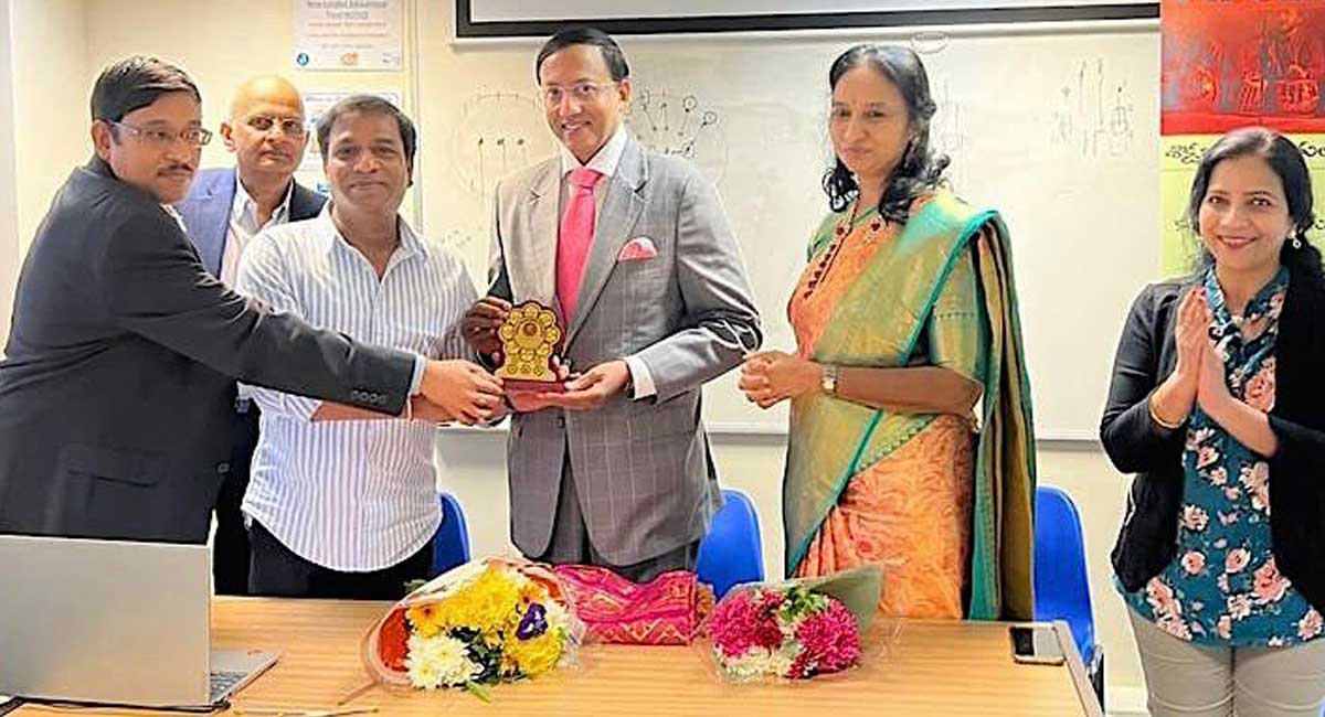 KIMS-Ushalakshmi Centre Director felicitated by Telugu Association of London