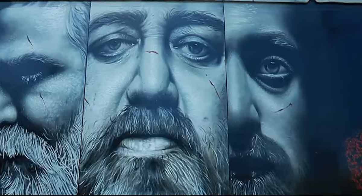 7 train engines painted with Vikram’s creatives