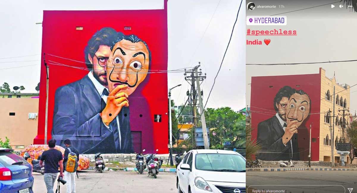 Money Heist’s ‘Professor’ reacts to wall mural in Hyderabad