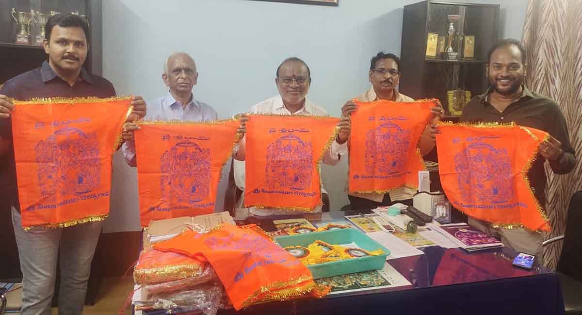 Free distribution of 2,000 Rama Dhwajas in Bhadrachalam