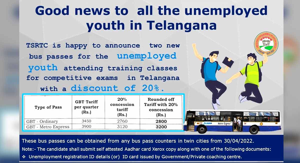 TSRTC announces new bus passes for students preparing for competitive exams