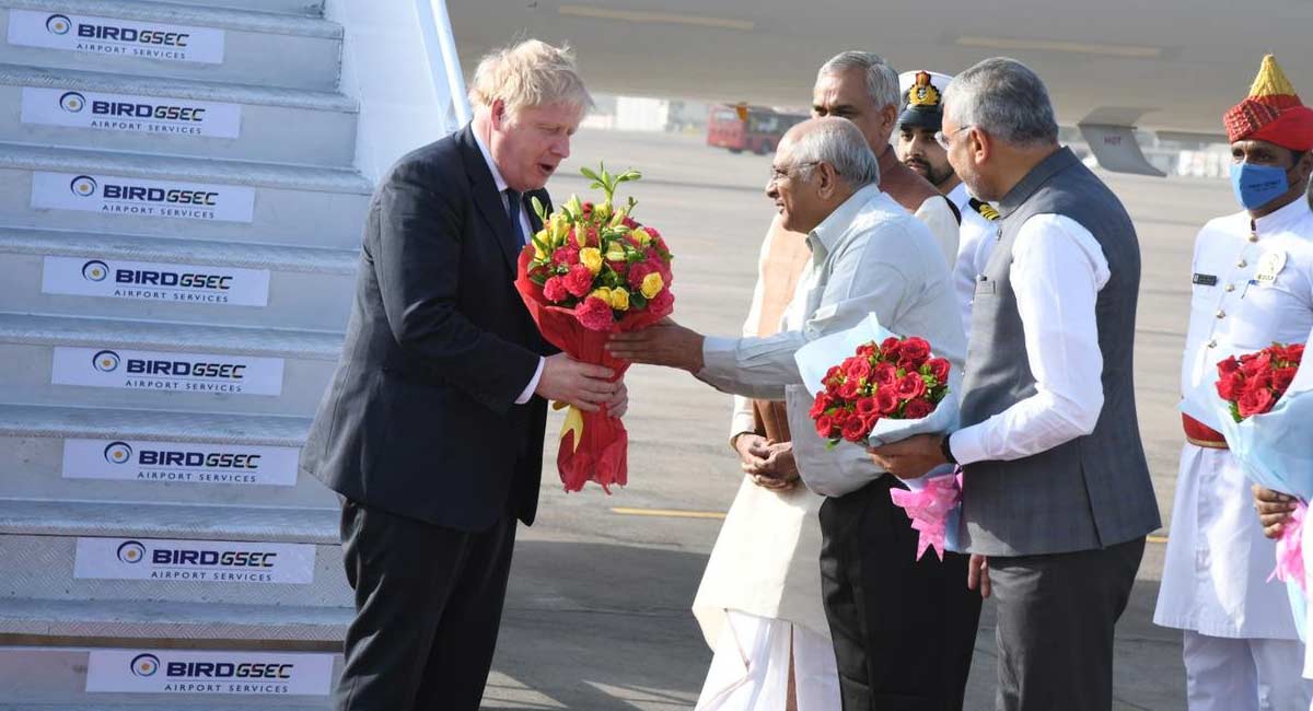 UK PM Boris Johnson arrives in India for two-day visit