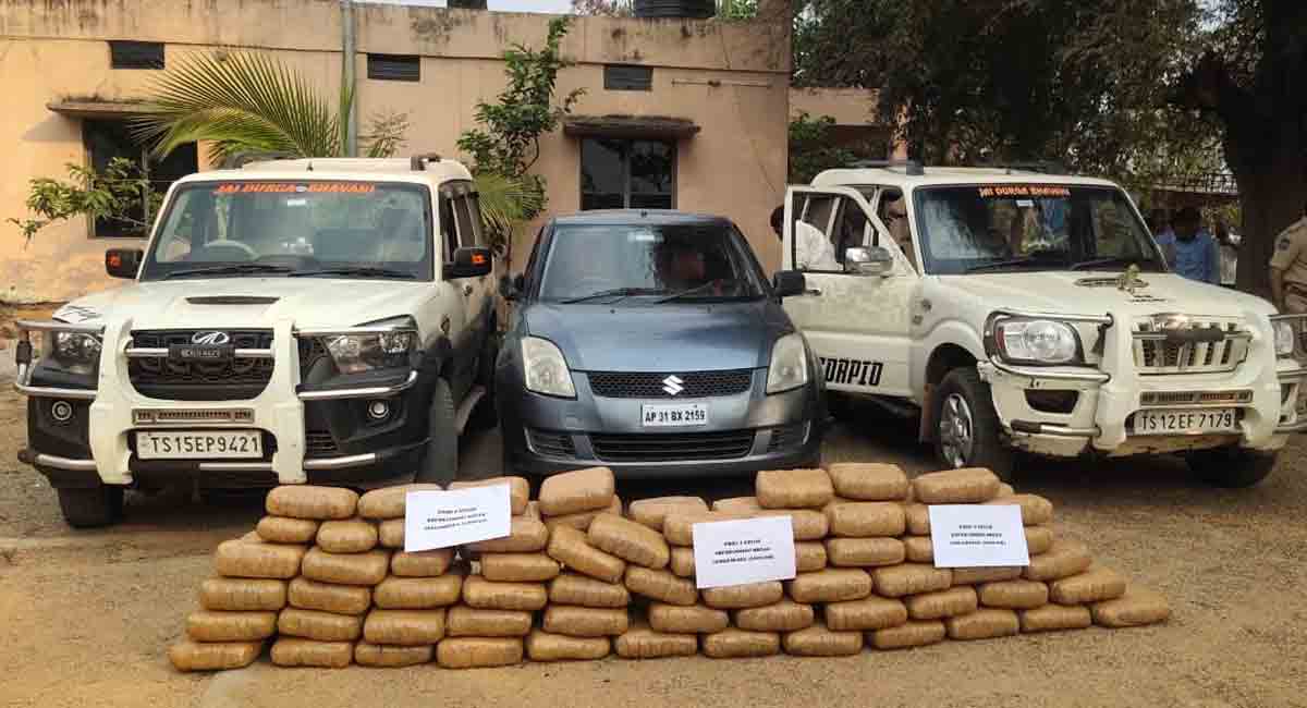 210 kgs of Ganja seized, 5 smugglers nabbed in Sangareddy