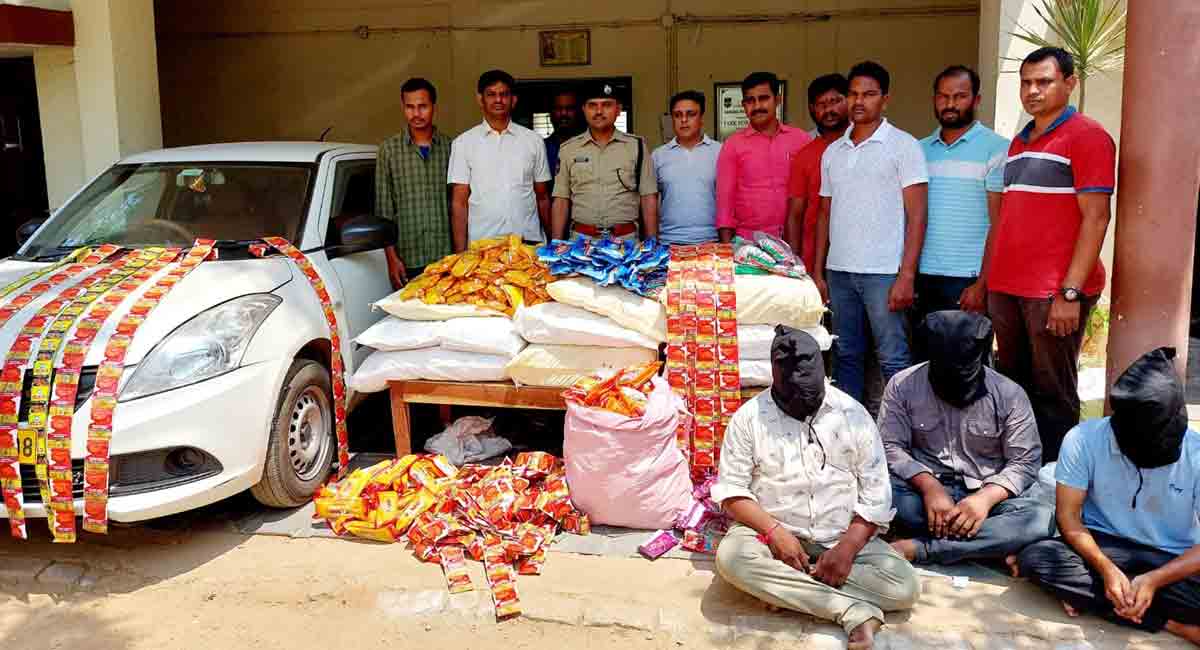 Task Force police arrest three; seize Gutka worth Rs 4.15 lakh in Warangal