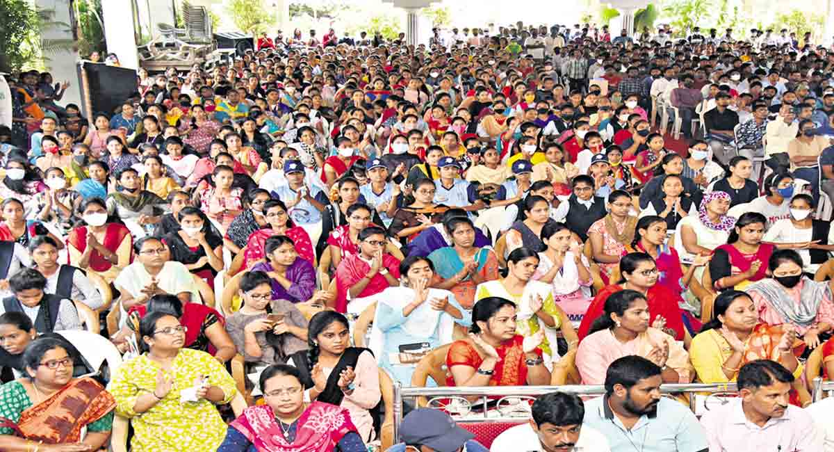 Telangana Mega Recruitment: Students take part in awareness programme in Karimnagar