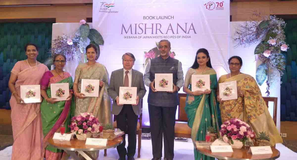Book on Ikebana and Indian recipes launched in Hyderabad