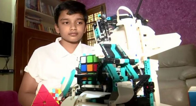 Hyderabad: 11-year-old robotics enthusiast designs bot that solves Rubix cube