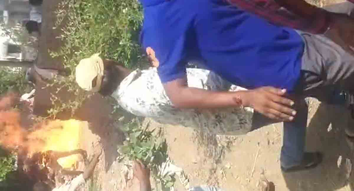 Telangana: Man tries to set govt officials on fire in Jagtial