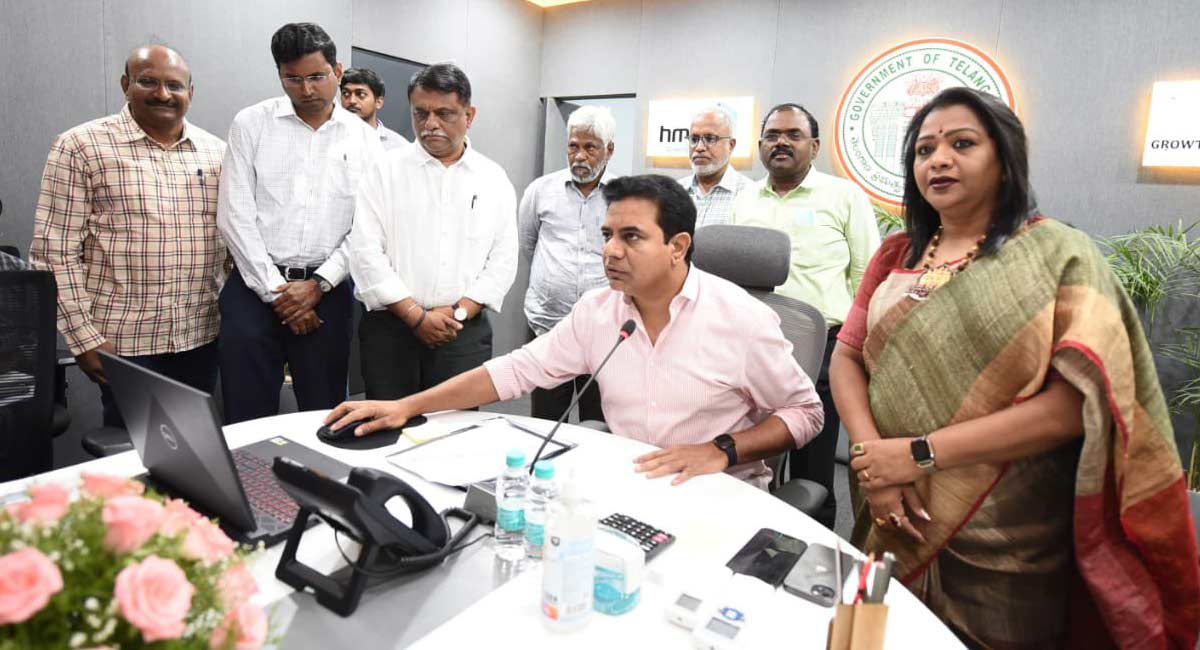 KT Rama Rao commissions ORR drip irrigation system in Hyderabad