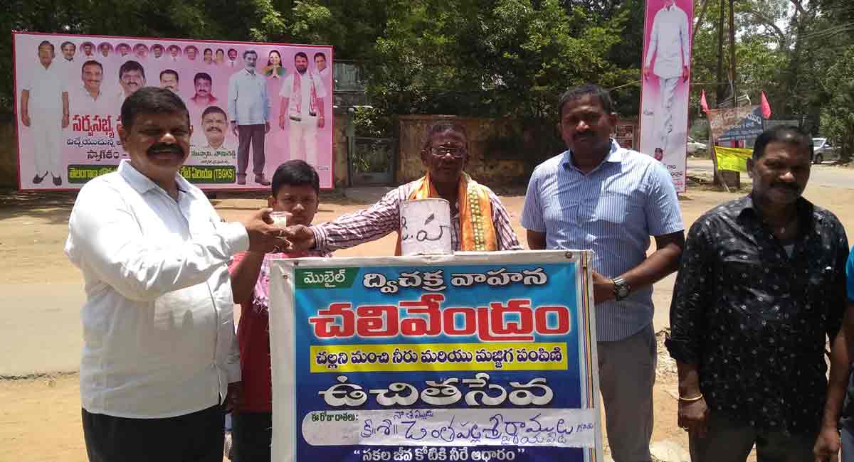 SCCL retired employee’s gesture helps Kothagudem residents beat summer heat