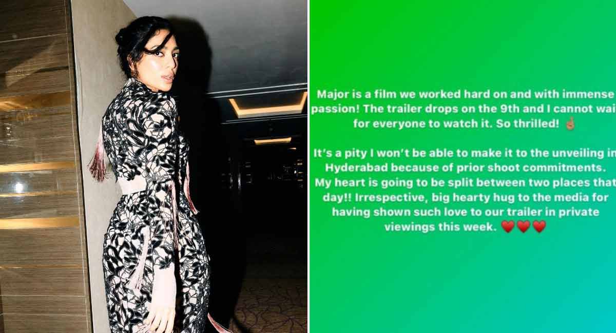 Sobhita Dhulipala reveals why she won’t attend ‘Major’ trailer launch