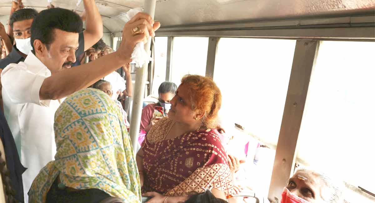 Tamil Nadu: Stalin marks DMK govt’s first anniversary with bus travel, public welfare announcements