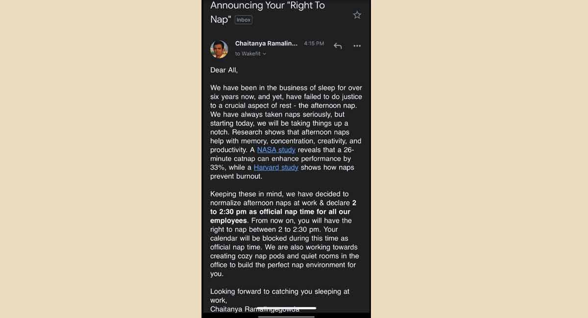 This startup allows its employees to sleep at work!