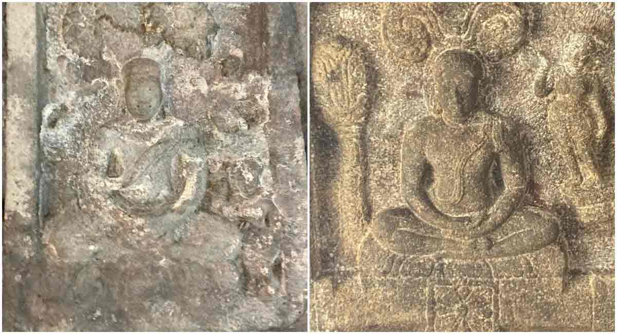 Jogulamba Gadwal: Two Buddha sculptures found at Alampur