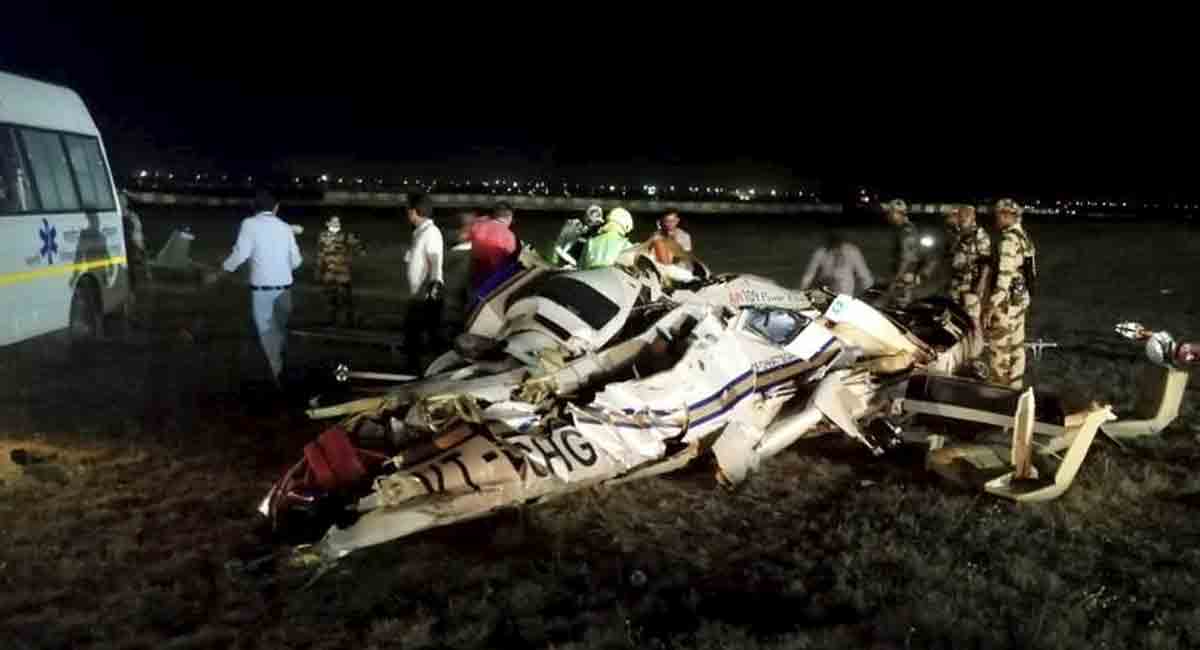 Chhattisgarh govt chopper crashes at Raipur airport; two pilots killed