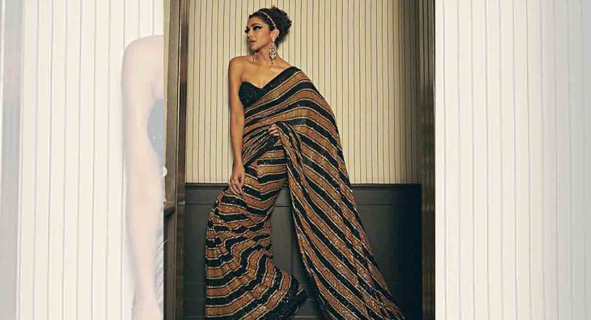 Deepika Padukone walks Cannes red carpet in Sabyasachi saree