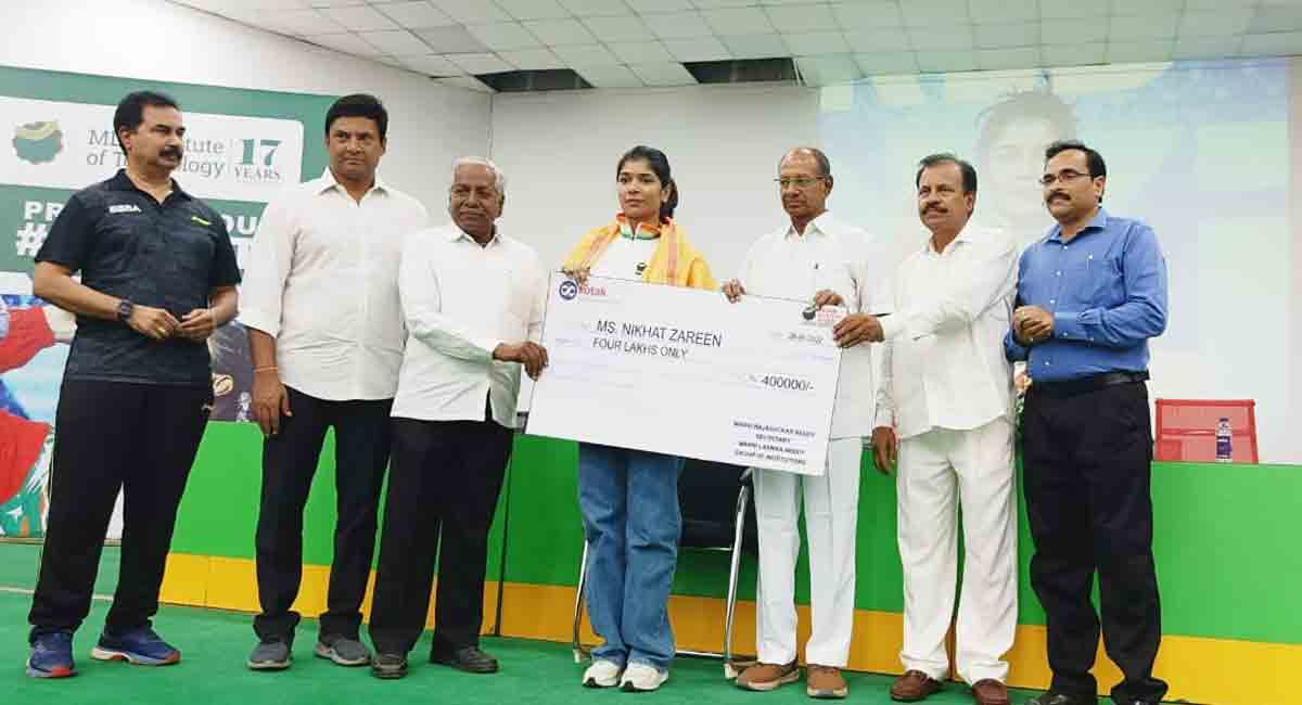 MLRIT rewards world boxing champion Nikhat Zareen