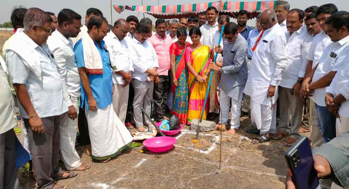 TSCAB chairman lays foundation for PACS godown in Rajanna-Sircilla